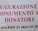 Inaugurazione Monumento del Donatore